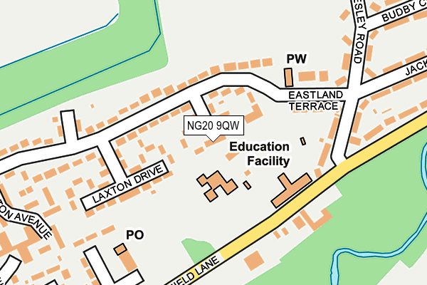 NG20 9QW map - OS OpenMap – Local (Ordnance Survey) NG20 9QW map - OS OpenMap – Local (Ordnance Survey)