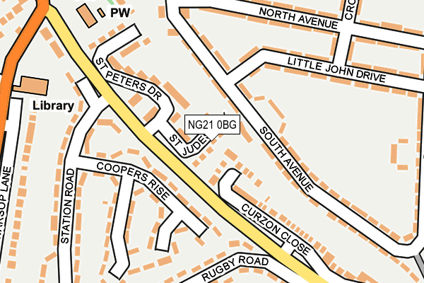 NG21 0BG map - OS OpenMap – Local (Ordnance Survey) NG21 0BG map - OS OpenMap – Local (Ordnance Survey)