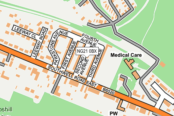 NG21 0BX map - OS OpenMap – Local (Ordnance Survey) NG21 0BX map - OS OpenMap – Local (Ordnance Survey)