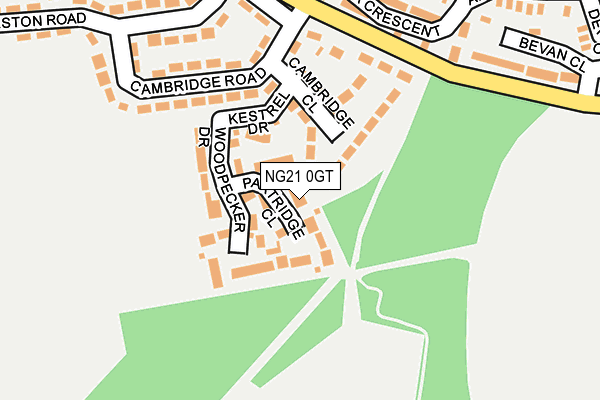 NG21 0GT map - OS OpenMap – Local (Ordnance Survey) NG21 0GT map - OS OpenMap – Local (Ordnance Survey)