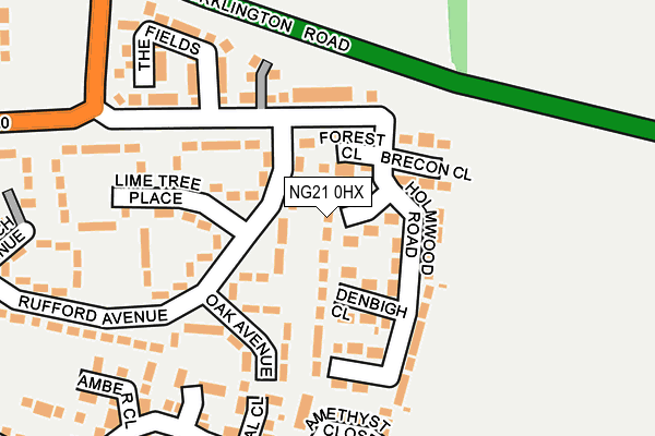 NG21 0HX map - OS OpenMap – Local (Ordnance Survey) NG21 0HX map - OS OpenMap – Local (Ordnance Survey)