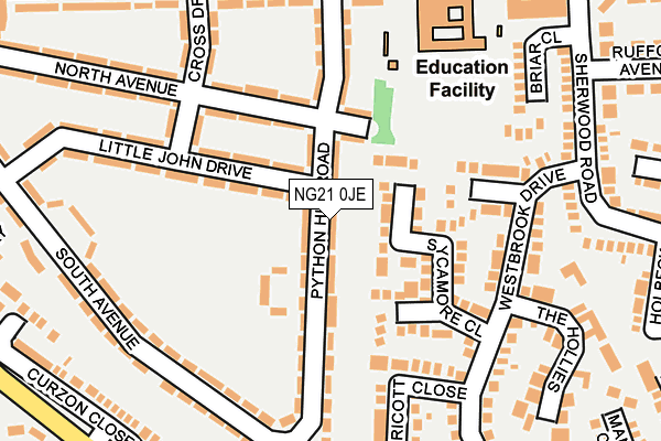 NG21 0JE map - OS OpenMap – Local (Ordnance Survey) NG21 0JE map - OS OpenMap – Local (Ordnance Survey)