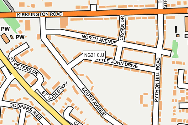 NG21 0JJ map - OS OpenMap – Local (Ordnance Survey) NG21 0JJ map - OS OpenMap – Local (Ordnance Survey)