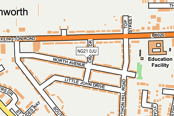 NG21 0JU map - OS OpenMap – Local (Ordnance Survey) NG21 0JU map - OS OpenMap – Local (Ordnance Survey)