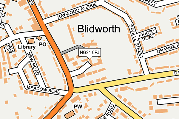 NG21 0PJ map - OS OpenMap – Local (Ordnance Survey) NG21 0PJ map - OS OpenMap – Local (Ordnance Survey)