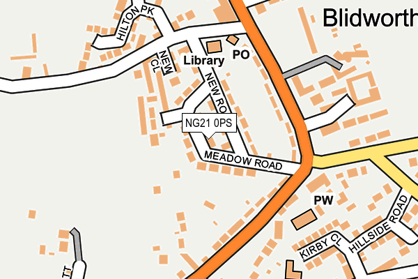 NG21 0PS map - OS OpenMap – Local (Ordnance Survey) NG21 0PS map - OS OpenMap – Local (Ordnance Survey)