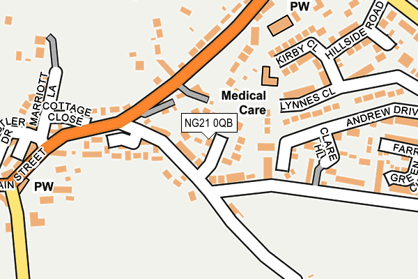 NG21 0QB map - OS OpenMap – Local (Ordnance Survey) NG21 0QB map - OS OpenMap – Local (Ordnance Survey)