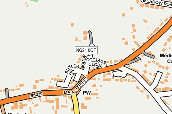 NG21 0QF map - OS OpenMap – Local (Ordnance Survey) NG21 0QF map - OS OpenMap – Local (Ordnance Survey)