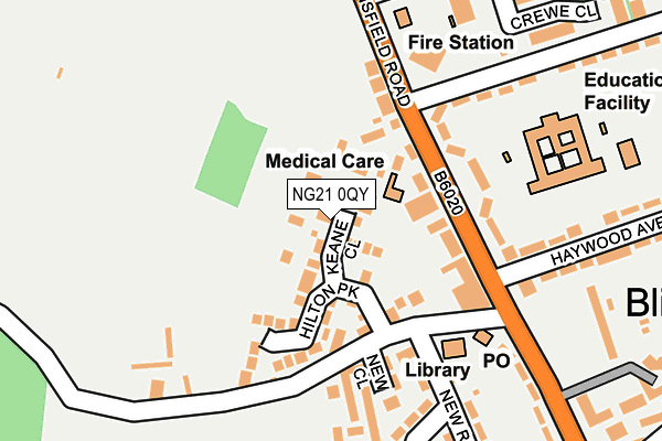 NG21 0QY map - OS OpenMap – Local (Ordnance Survey) NG21 0QY map - OS OpenMap – Local (Ordnance Survey)