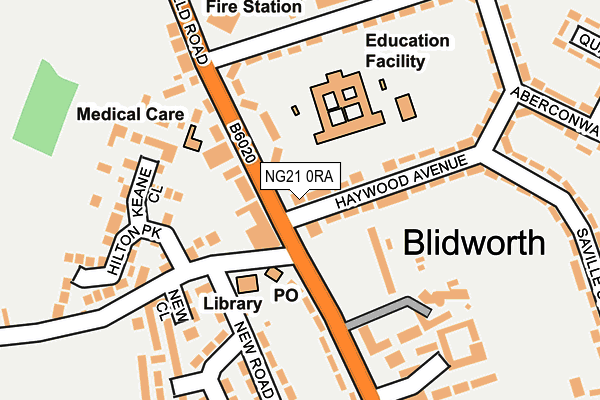 NG21 0RA map - OS OpenMap – Local (Ordnance Survey) NG21 0RA map - OS OpenMap – Local (Ordnance Survey)