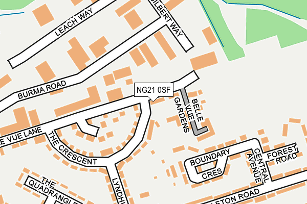 NG21 0SF map - OS OpenMap – Local (Ordnance Survey) NG21 0SF map - OS OpenMap – Local (Ordnance Survey)