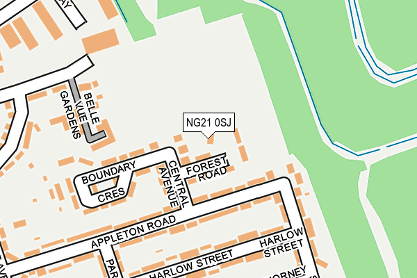 NG21 0SJ map - OS OpenMap – Local (Ordnance Survey) NG21 0SJ map - OS OpenMap – Local (Ordnance Survey)