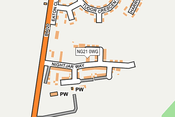 NG21 0WG map - OS OpenMap – Local (Ordnance Survey) NG21 0WG map - OS OpenMap – Local (Ordnance Survey)