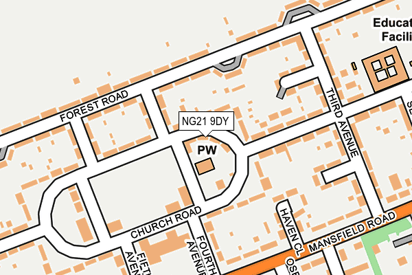 NG21 9DY map - OS OpenMap – Local (Ordnance Survey) NG21 9DY map - OS OpenMap – Local (Ordnance Survey)