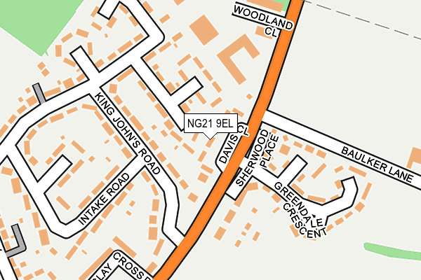 NG21 9EL map - OS OpenMap – Local (Ordnance Survey) NG21 9EL map - OS OpenMap – Local (Ordnance Survey)