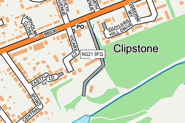 NG21 9FQ map - OS OpenMap – Local (Ordnance Survey) NG21 9FQ map - OS OpenMap – Local (Ordnance Survey)