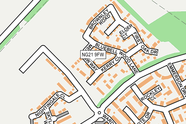 NG21 9FW map - OS OpenMap – Local (Ordnance Survey) NG21 9FW map - OS OpenMap – Local (Ordnance Survey)