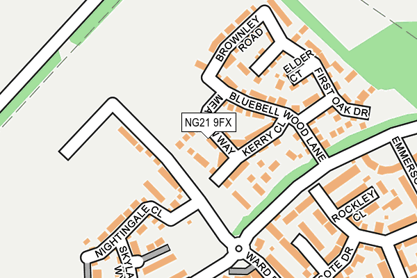 NG21 9FX map - OS OpenMap – Local (Ordnance Survey) NG21 9FX map - OS OpenMap – Local (Ordnance Survey)