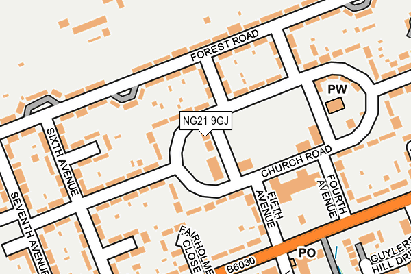 NG21 9GJ map - OS OpenMap – Local (Ordnance Survey) NG21 9GJ map - OS OpenMap – Local (Ordnance Survey)