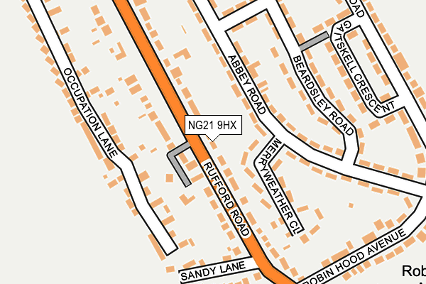 NG21 9HX map - OS OpenMap – Local (Ordnance Survey)