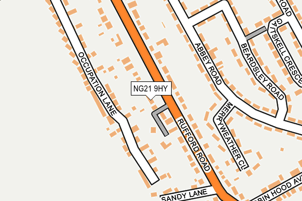 NG21 9HY map - OS OpenMap – Local (Ordnance Survey) NG21 9HY map - OS OpenMap – Local (Ordnance Survey)