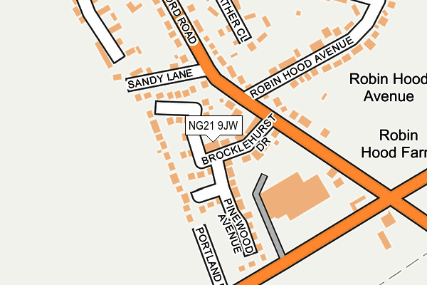 NG21 9JW map - OS OpenMap – Local (Ordnance Survey) NG21 9JW map - OS OpenMap – Local (Ordnance Survey)