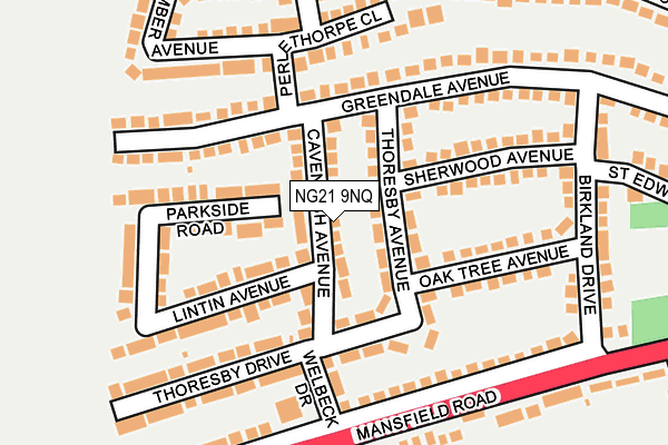 NG21 9NQ map - OS OpenMap – Local (Ordnance Survey)