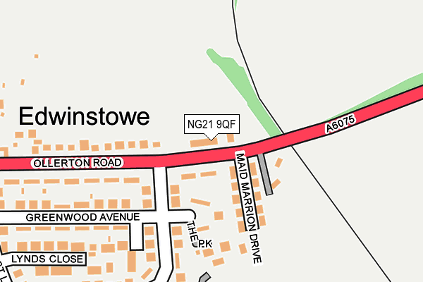 NG21 9QF map - OS OpenMap – Local (Ordnance Survey) NG21 9QF map - OS OpenMap – Local (Ordnance Survey)