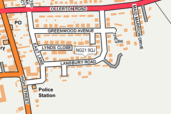 NG21 9QJ map - OS OpenMap – Local (Ordnance Survey) NG21 9QJ map - OS OpenMap – Local (Ordnance Survey)