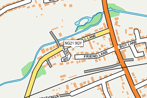 NG21 9QY map - OS OpenMap – Local (Ordnance Survey)