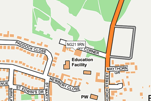 NG21 9RN map - OS OpenMap – Local (Ordnance Survey) NG21 9RN map - OS OpenMap – Local (Ordnance Survey)