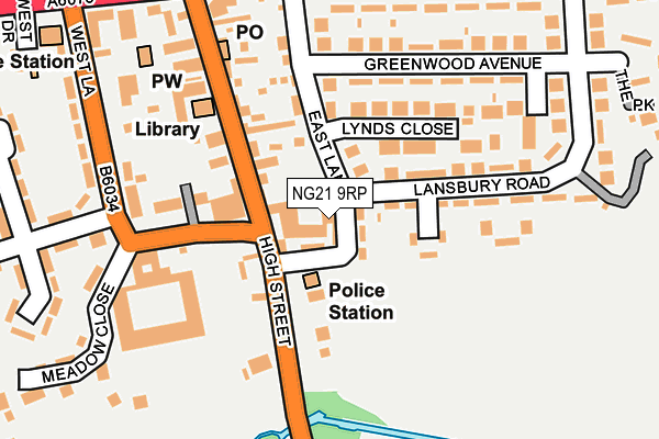 NG21 9RP map - OS OpenMap – Local (Ordnance Survey) NG21 9RP map - OS OpenMap – Local (Ordnance Survey)