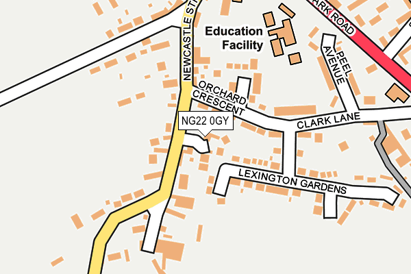 NG22 0GY map - OS OpenMap – Local (Ordnance Survey) NG22 0GY map - OS OpenMap – Local (Ordnance Survey)