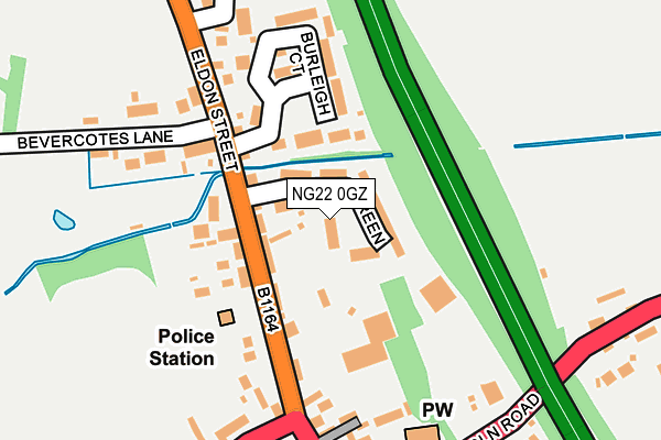 NG22 0GZ map - OS OpenMap – Local (Ordnance Survey) NG22 0GZ map - OS OpenMap – Local (Ordnance Survey)