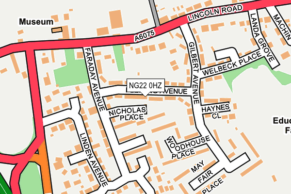 NG22 0HZ map - OS OpenMap – Local (Ordnance Survey) NG22 0HZ map - OS OpenMap – Local (Ordnance Survey)