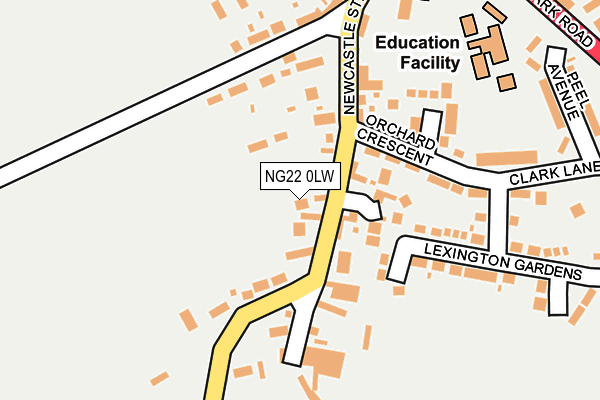 NG22 0LW map - OS OpenMap – Local (Ordnance Survey) NG22 0LW map - OS OpenMap – Local (Ordnance Survey)