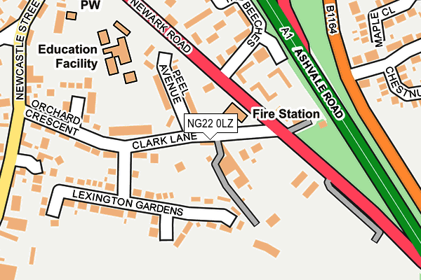 NG22 0LZ map - OS OpenMap – Local (Ordnance Survey) NG22 0LZ map - OS OpenMap – Local (Ordnance Survey)