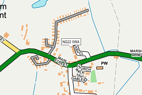NG22 0WA map - OS OpenMap – Local (Ordnance Survey) NG22 0WA map - OS OpenMap – Local (Ordnance Survey)