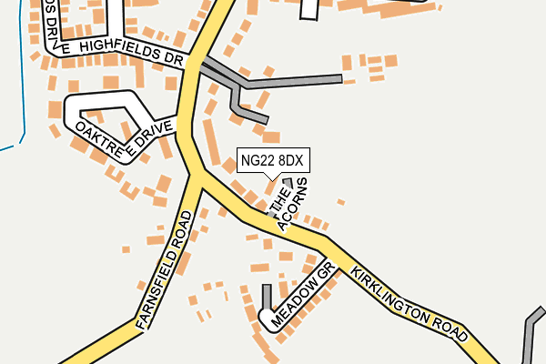 NG22 8DX map - OS OpenMap – Local (Ordnance Survey) NG22 8DX map - OS OpenMap – Local (Ordnance Survey)