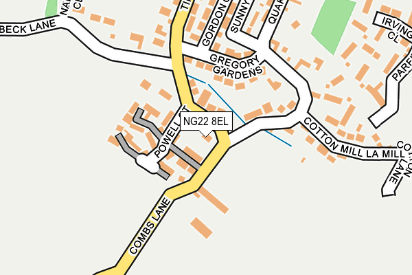 NG22 8EL map - OS OpenMap – Local (Ordnance Survey) NG22 8EL map - OS OpenMap – Local (Ordnance Survey)