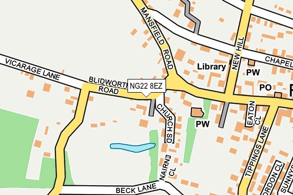 NG22 8EZ map - OS OpenMap – Local (Ordnance Survey) NG22 8EZ map - OS OpenMap – Local (Ordnance Survey)