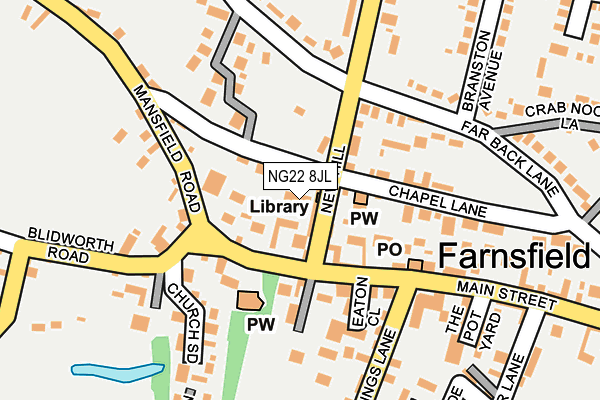 NG22 8JL map - OS OpenMap – Local (Ordnance Survey) NG22 8JL map - OS OpenMap – Local (Ordnance Survey)