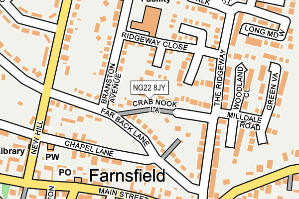 NG22 8JY map - OS OpenMap – Local (Ordnance Survey) NG22 8JY map - OS OpenMap – Local (Ordnance Survey)