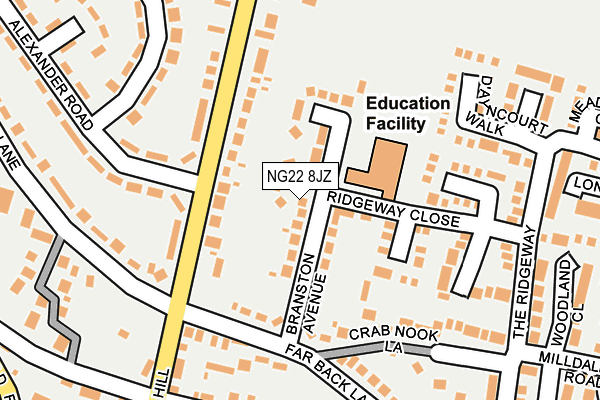 NG22 8JZ map - OS OpenMap – Local (Ordnance Survey) NG22 8JZ map - OS OpenMap – Local (Ordnance Survey)