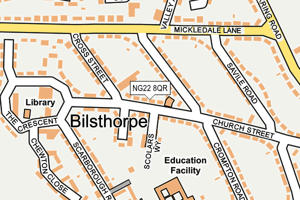 NG22 8QR map - OS OpenMap – Local (Ordnance Survey)