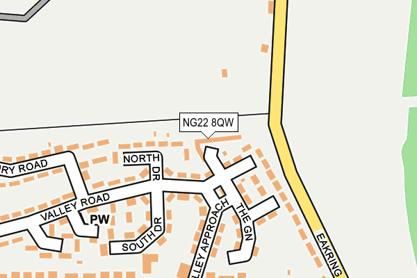 NG22 8QW map - OS OpenMap – Local (Ordnance Survey) NG22 8QW map - OS OpenMap – Local (Ordnance Survey)