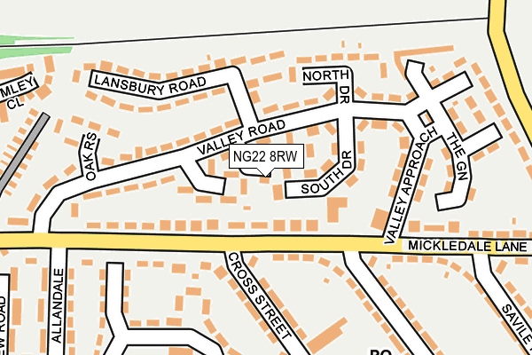 NG22 8RW map - OS OpenMap – Local (Ordnance Survey) NG22 8RW map - OS OpenMap – Local (Ordnance Survey)