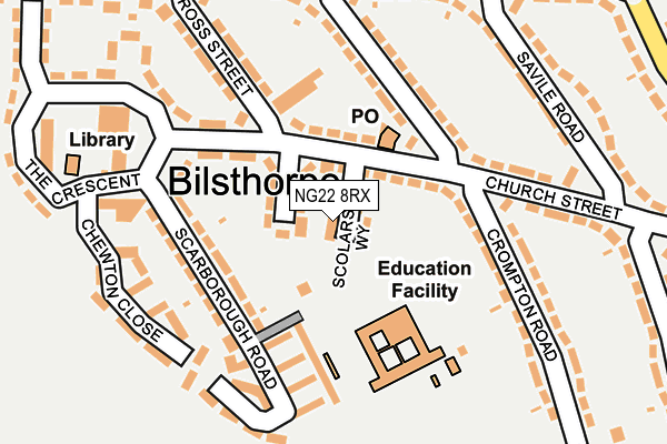 NG22 8RX map - OS OpenMap – Local (Ordnance Survey) NG22 8RX map - OS OpenMap – Local (Ordnance Survey)