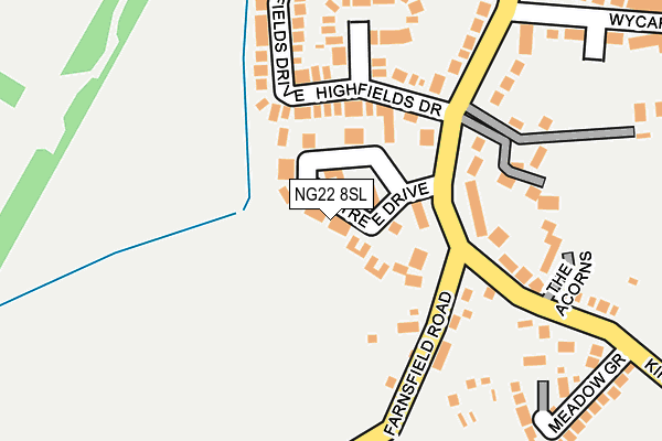 NG22 8SL map - OS OpenMap – Local (Ordnance Survey) NG22 8SL map - OS OpenMap – Local (Ordnance Survey)