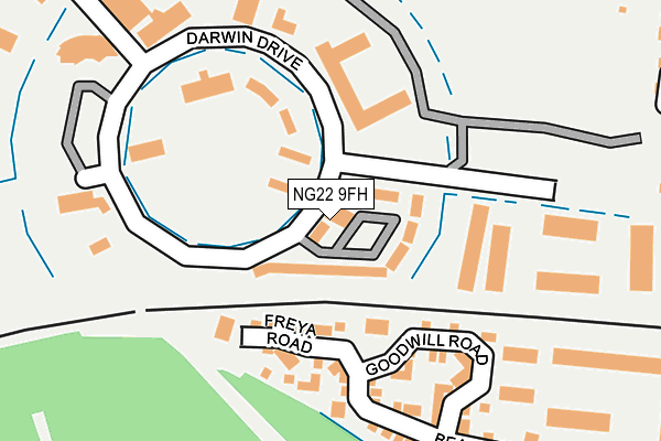 NG22 9FH map - OS OpenMap – Local (Ordnance Survey) NG22 9FH map - OS OpenMap – Local (Ordnance Survey)